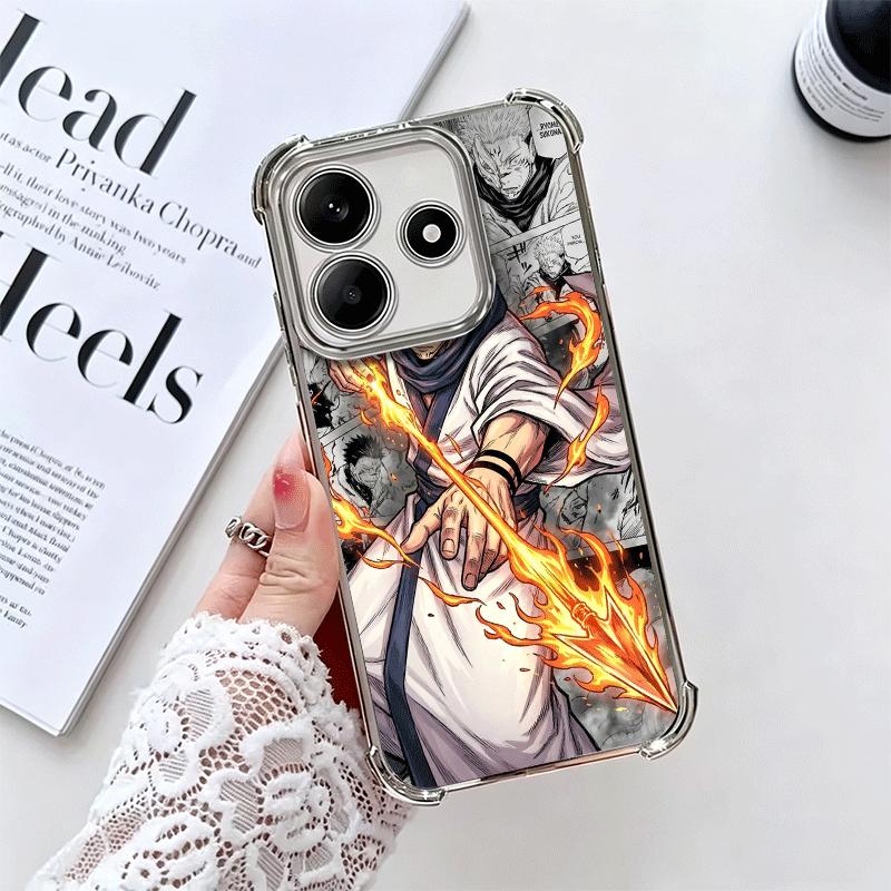 Anime Ryomen Sukuna JUJUSU Plating Phone Case For Xiaomi Redmi Note 14 15 Pro Plus 13 12 11 11S 11T 10 9S 9 5G Anti-Fall Airabag