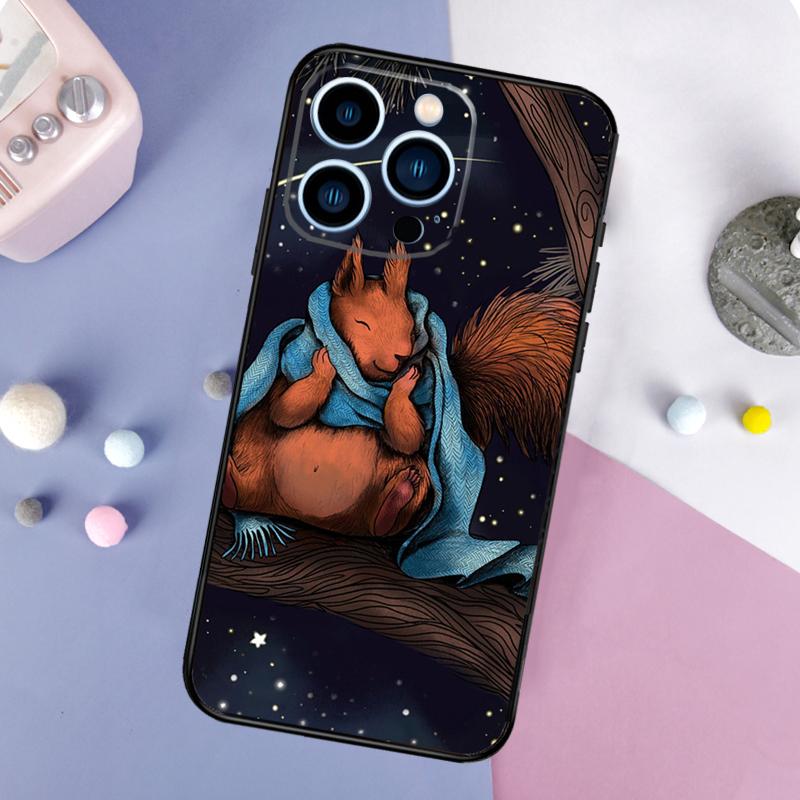 Cute Animal Squirrel Case For iPhone 16 15 14 Pro 11 12 13 Pro Max XS X XR Plus 12 13 Mini Soft Cover