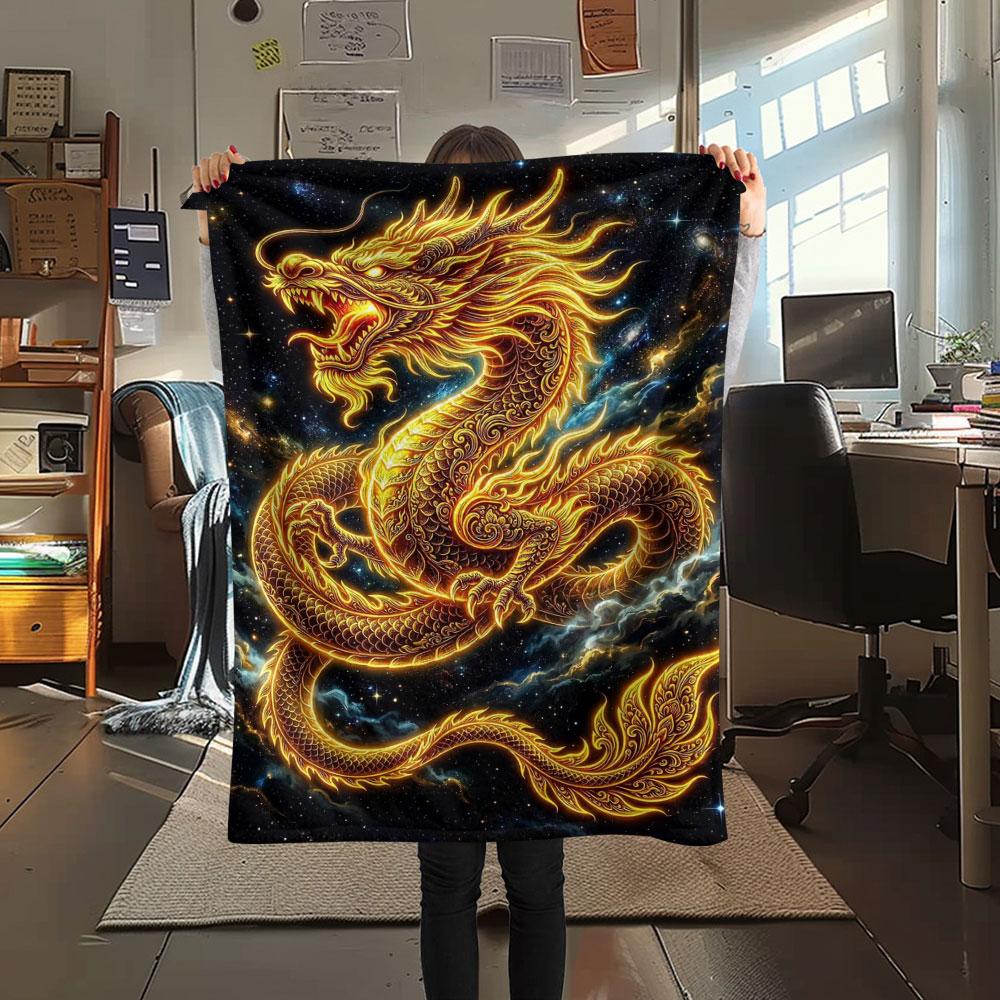 Black Dragon Pagoda Full Moon Blanket Home Decor Soft And Comfortable Machine Washable Sheet Nap Blanket