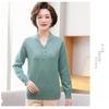 2023 Autumn/Winter New Arrival: V-Neck Knitted Sweater for Middle-Aged & Elderly Women - Fashionable, Long Sleeve, Plus Size, Loose Fit Mother's Wear
