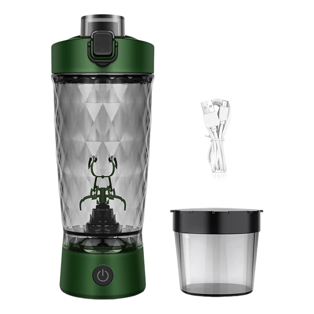 650ml Electric Shaker Bottle USB Rechargeable Protein Powder Mixing Cup Water Drink Mixer Bottles Portable Bottles for Gym Sport зелёный