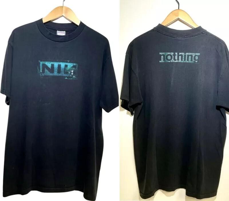 

1990#039s Nine Inch Nails Nothing 90s 2 Side Black T shirt Reprint S5XL Unisex T-Shirt L