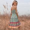 Suspender Fungus Edge Sexy Retro Paisley Print Short Dress