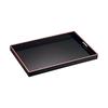 Wakaizumi Lacquerware Side Tray, Black Wood Grain, Red, 2 Shaku (Medium), 1-109-6