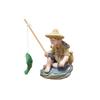 Fishing Old Man Resin Figure Statue Sitting Garden Aquarium Ornament Fisherman Scene Pool Micro-Landscape Bonsai Garden Craft