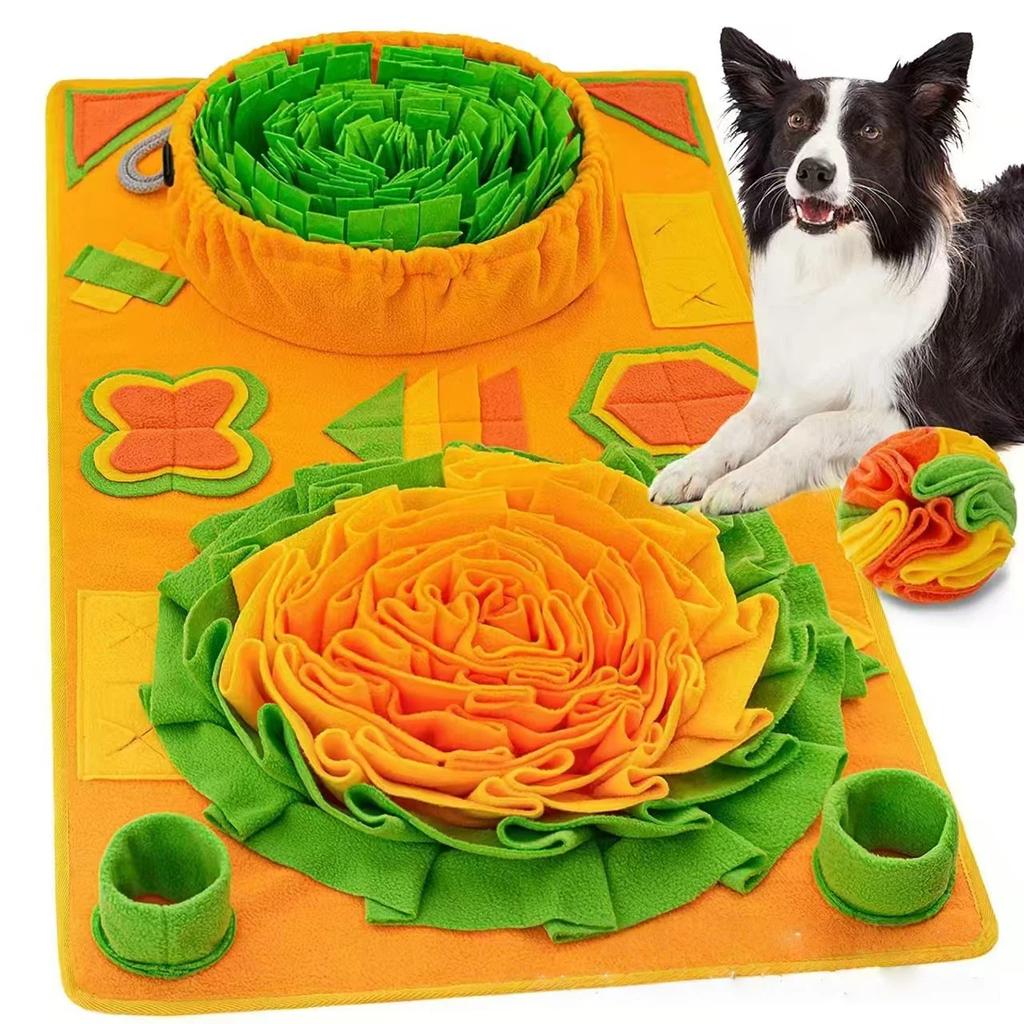 Schnüffelteppich Interaktives Hundespielzeug für kleine große Hunde, Langsamer Futterspender Futterteppich, Anti-Angst Langeweile Trainingsmatte für Katzen Haustiere