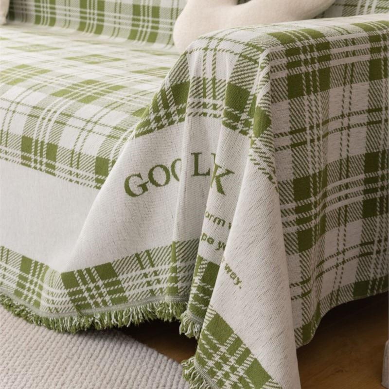 Plaid Sofa Cover Mat Throw Blanket Living Room Three Seats Sofa Couple Position  Modern Throw Camping Picnic Blanket