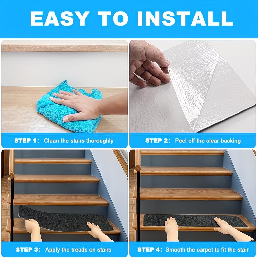 1PC 20x100cm Stair Mats Anti-slip Stairs Stair Treads For Wooden Steps Step Protection Step Carpet Indoors