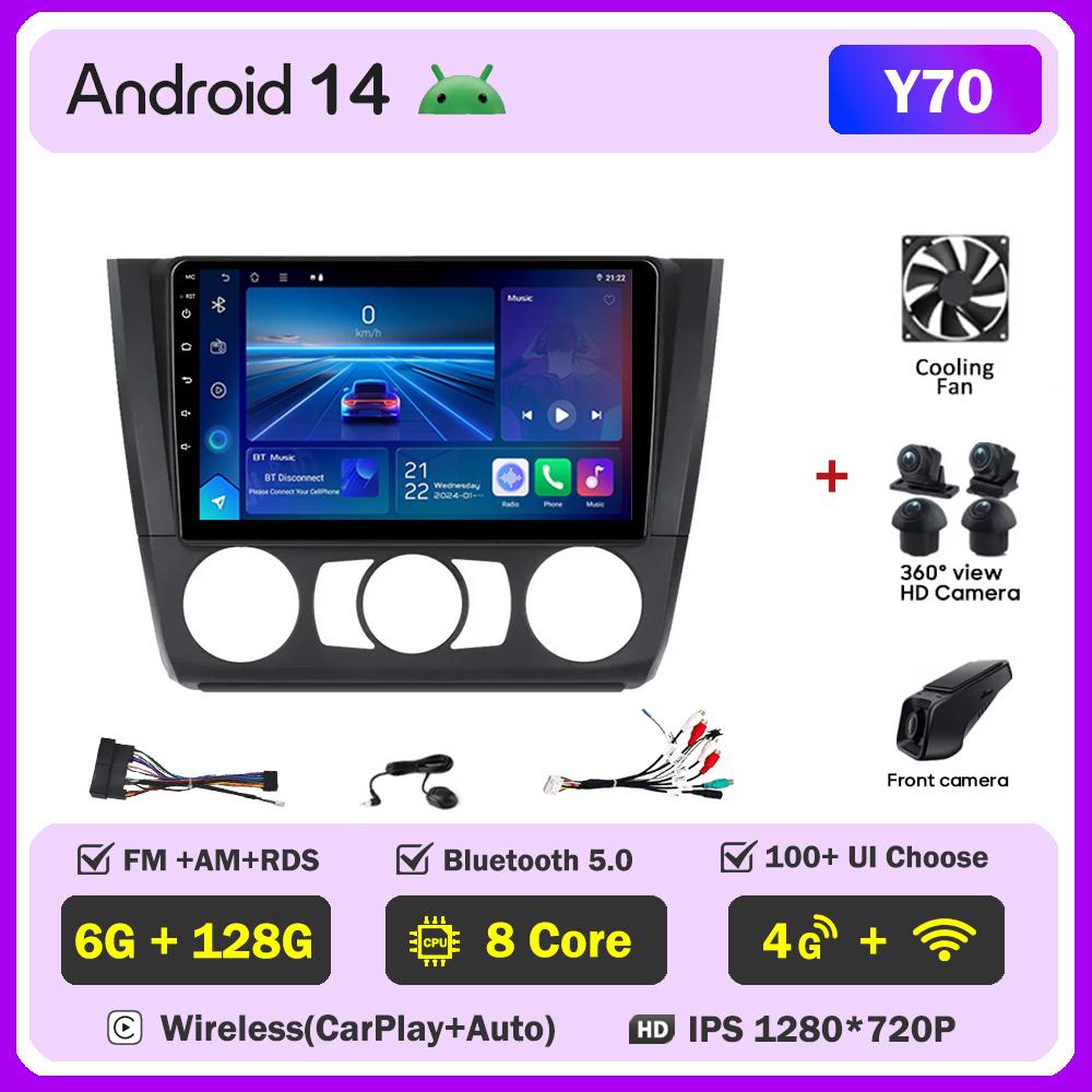 For BMW 1 Series E81 E82 E87 E88 AT 2004-2011Car Radio Player Car Carplay Screen Autoradio Mirror Link Car Intelligent System 4G