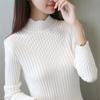 Half High Neck Sweater Slim Fit Long Sleeve Knitting Base Tops Autumn and Winter Versatile Warm Jumper Y2k Sexy Women's Pullover