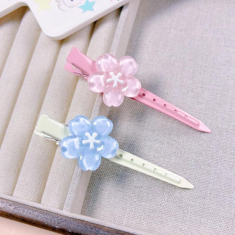 Flower Flower Hair Clip For Girls Secure Grip Hairpin With Realistic Petals Comfortable Resin Design For Long Wear