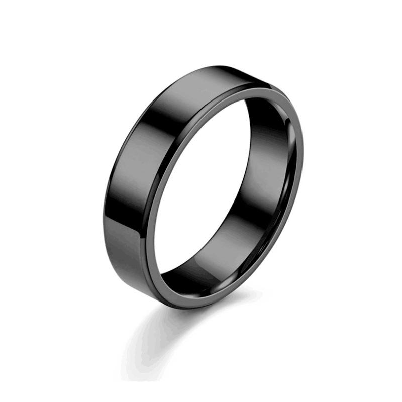 Titanium Steel Polished Couple Rings - European & American Men's Styles