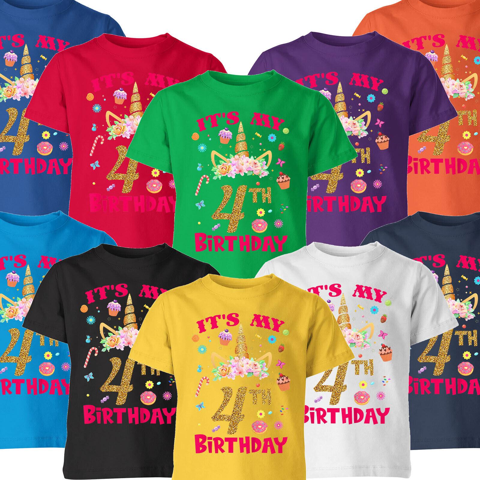 

Its My Birthday Unicorn Personalised Birthday Boys Girls 100% Cotton T-shirt Mens Tees Top Top 2XL