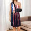 Sleeveless Loose Fit Star Print Dress Women’s Casual Tank Style Summer Dress with Side Slit and Gradient Pattern Design