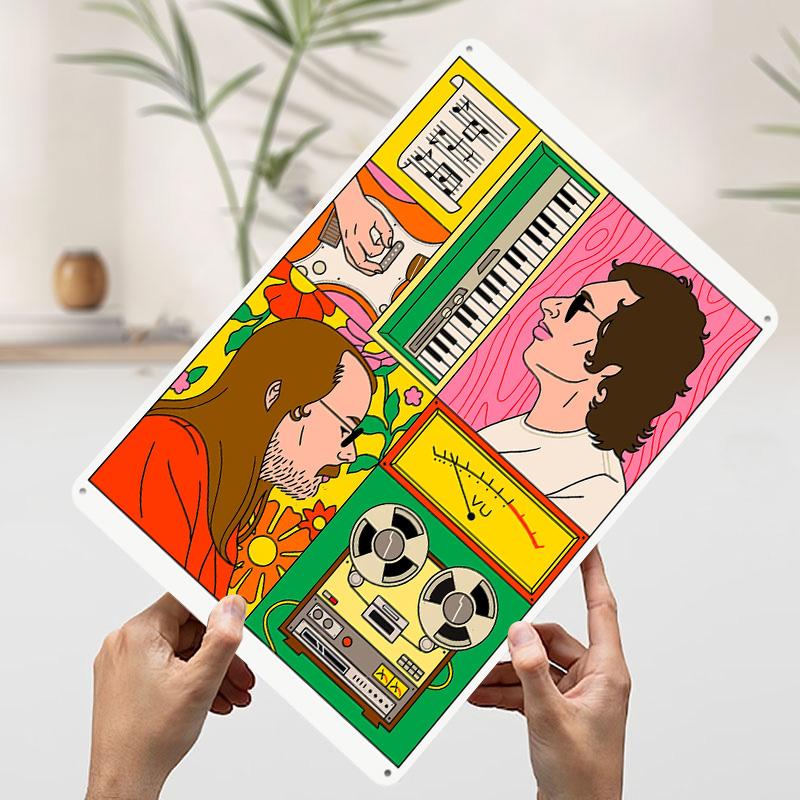 

Retro Music Studio Printed Poster Customized Wall Art Retro Vintage Metal Tin Signs for House Decor Gaming Room Decoration Home 7.9x11.8In(20x30cm)