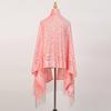 190*70cm Women's Velvet Vintage Floral Rose Shawl Wrap,Sheer Mesh Lace Scarf with Tassels, Evening Shawl for Party