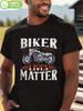 Biker Lives Matter Motorrad Grafik T-Shirt - 100% Baumwolle Regular Fit Lässiges T-Shirt für Outdoor-Aktivitäten