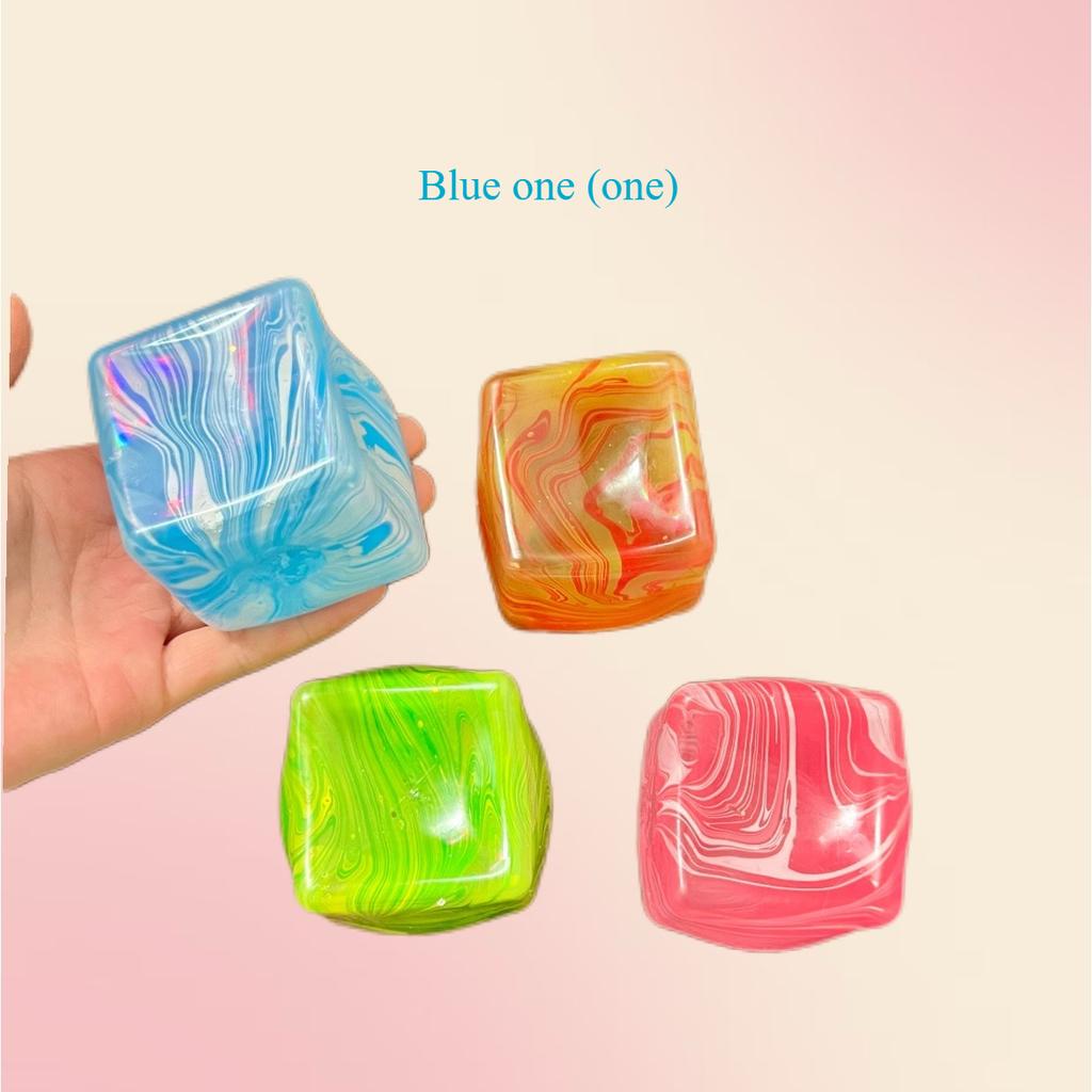 Swirl Marble Ice Cube Maltose Extrusion Toy Slowly Rising Cube Little Tricks Decompression Soft Toy. Squishy
