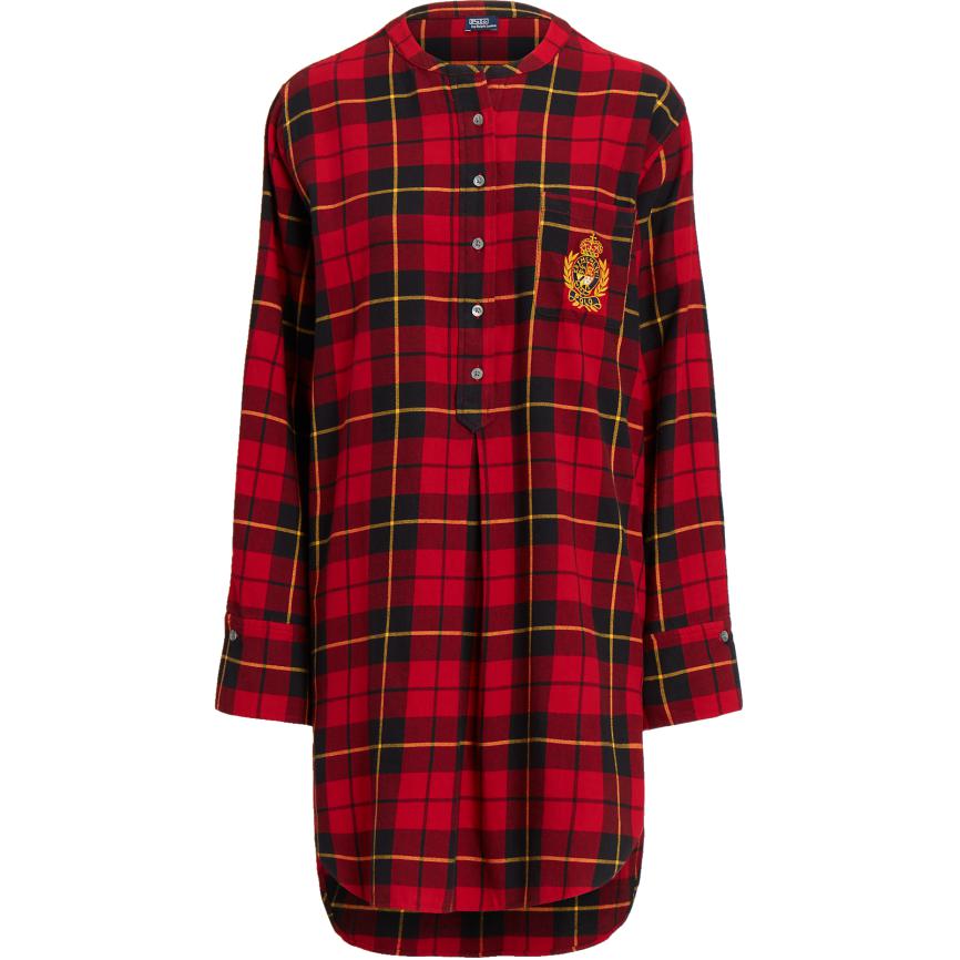 

Polo Ralph Lauren FW24 Plaid Cotton Pajama Top Women tops Red WMPOSLPNDV20004-600 M