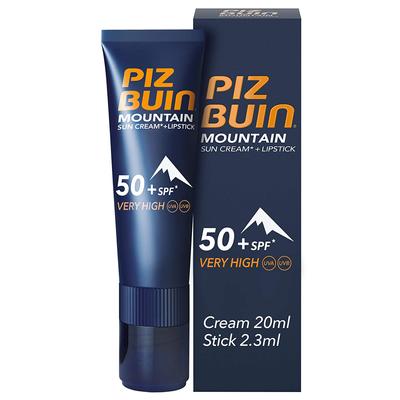 Piz Buin Mountain SPF50 Sunscreen + Lipstick 20 + 2.3