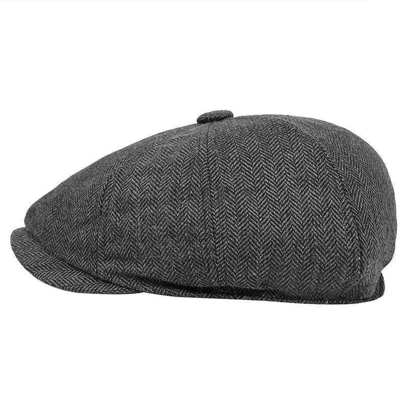 New Fashion casual Gavroche vintage pour hommes automne et hiver béret chapeau britannique chevrons plat hip-hop chapeau béret
