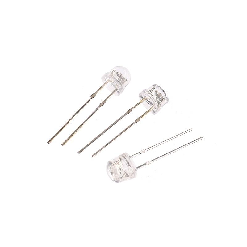 5mm Straw Hat LED Light Bead Through-Hole White/Blue/Red/Green/Yellow High-Brightness Indicator Light