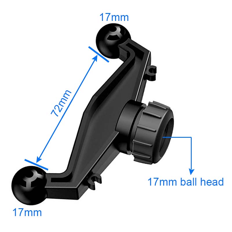 Upgrade Universal 17mm Ball Head Car Holder Adapter Holder Holder Accessory to Connect 2 Mobile Phones