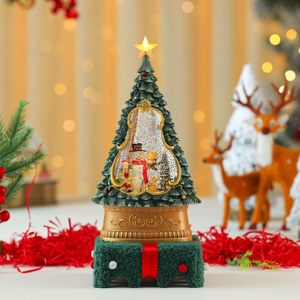 Ornament Christmas Tree With Lights Music And Snow Effect Holiday Decor Gift