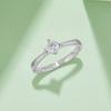 Straight Shank Heart-to-Heart Style S925 Sterling Silver Rhodium Plated 0.5CT D Color Moissanite Engagement GRA Certified Ring