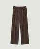 LMOOD Groove Cupro Belted Slacks Brown
