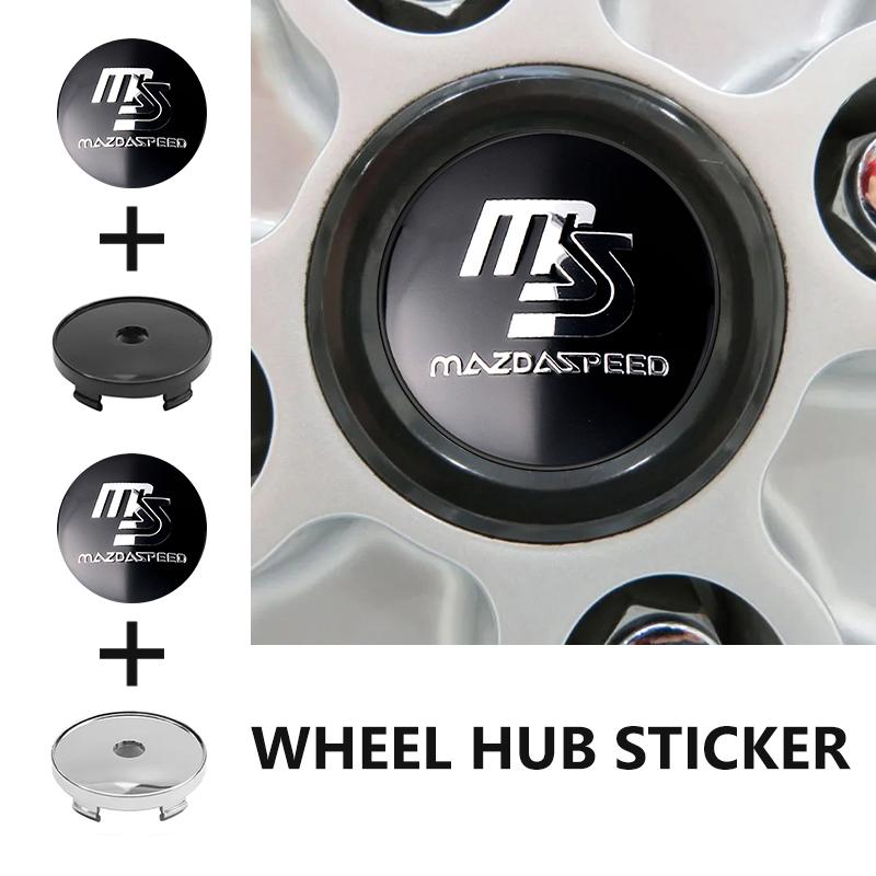 For Mazda 4pcs 60mm Car Wheel Center Cover Hub Cap Auto Decoration Accessories 3 Alexa CX4 CX5 CX8 2 3 6 DJ BL BM GJ CX-5 CX5 DD5