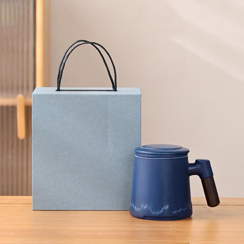 Taza de Té con Separación Cerámica Taza de Oficina Taza Simple Taza de Té Regalo de Negocios Taza de Agua