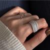 Elegant Women's Layered Open Ring: Unique Design, Exaggerated Stack, High-End Feel