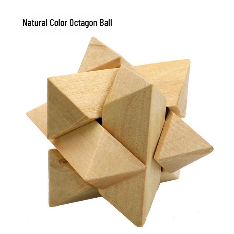 100-Piece Kongming Lock Wooden Puzzle Set for Kids and Adults