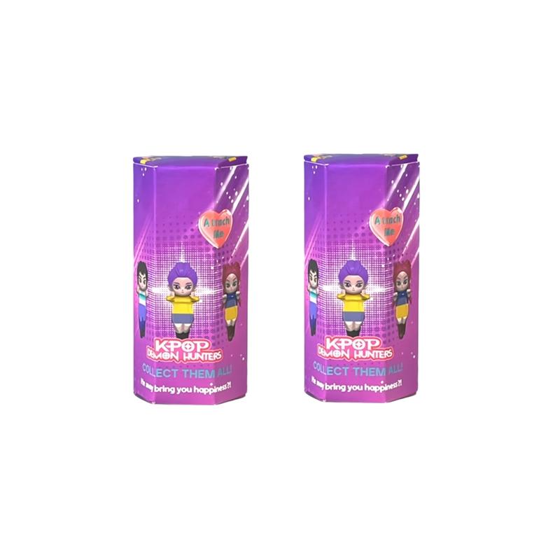 אנימה קיי-פופ ציידי שדים סדרת דמויות קופסה אטומה PVC מצויר דגם מיני צעצוע בובה קישוט לשולחן העבודה הפתעת חג המולד לילדים