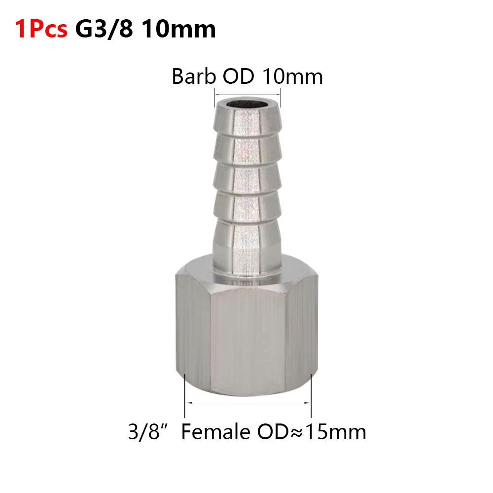 1Pcs 111 Stainless Steel Hose Barb Connector Silver Tone Straight Design Pipe Fitting Connector 6-19mm Barb Sizes