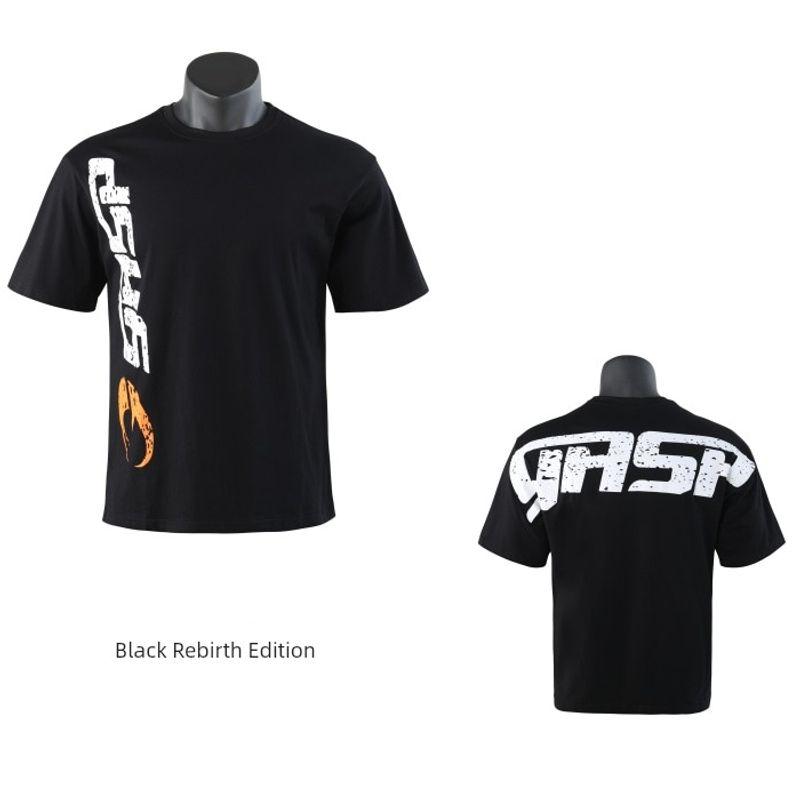 God Fitness T-shirt Originale Europea e Americana a Maniche Corte alla Moda Larga Taglia Grande Muscoli Full Cotone Sportiva a Mezza Manica Maglietta da Allenamento