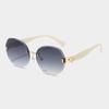 Women's Egg-Shaped Stylish Frameless Retro Sunglasses for Summer Photoshoots
