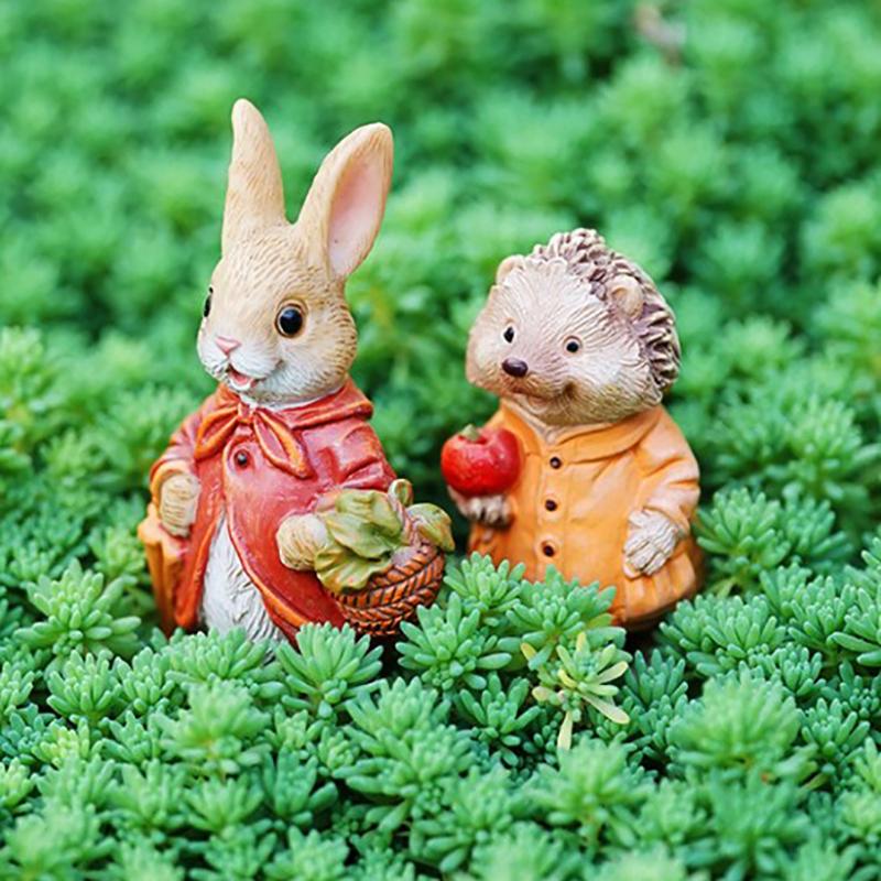 1ks Mini Venkovské Želvy Králíci Ježek Sochy Sochy Jóga Figurka Obývací Pokoj Domov Dekorace Akvária Stolní Ozdoby