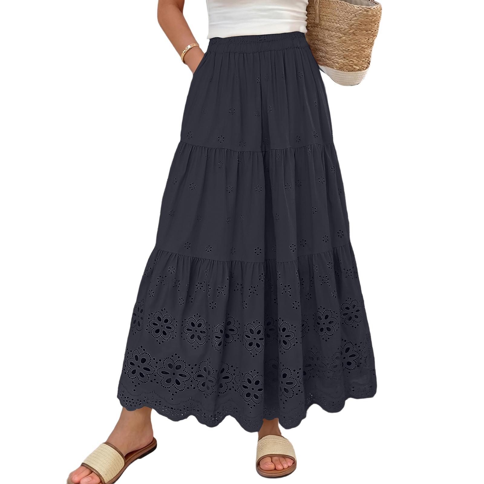 

Women s Casual Cute Stretch High-Waisted -Eye A-Line Maxi Dress One Size чорний