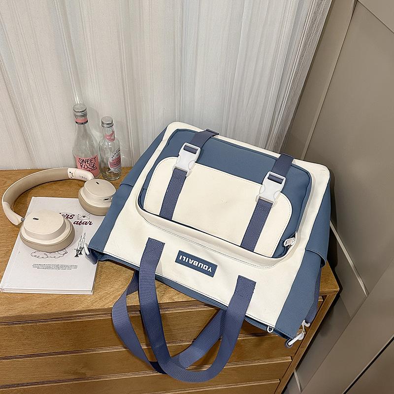 New High-value College Style, Fresh and Sweet Backpack, Contrasting Color Splicing Make-up Bag, Junior High School Student Backpack