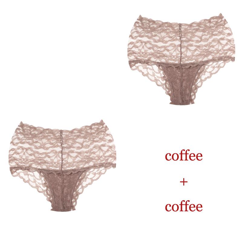 CINOON 2Pcs/lot New Panties Women Lace Underwear Sexy High Waist Briefs Embroidery G String Underpant Solid Transparent Female Lingerie