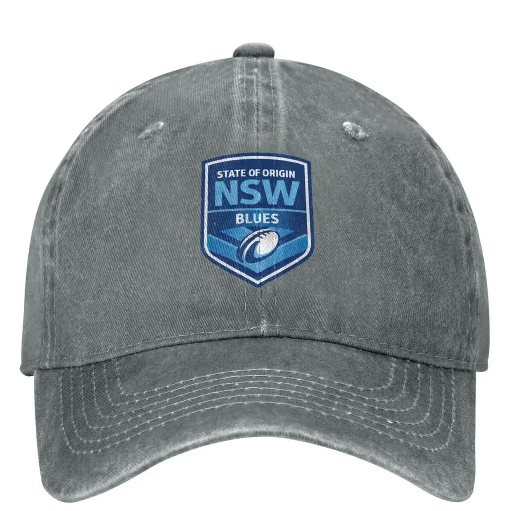 State Of Origin NSW Blues Denim Baseball Cap Outdoor Gym Trucker Hat Summer Unisex Women Stylish Sunshade Baseball Caps