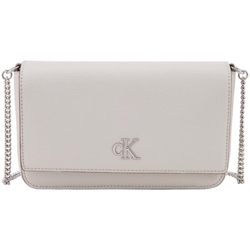 New CALVIN KLEIN Synthetic Material Shoulder Bag, Crossbody Bag Medium Women's Moon White 4K1027G-WGY