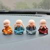Cute Little Monk Sculpture Resin Crafts Monk Buddha Statue Creative Buddha Statue Table and Cart Decoration 4 Pieces/set