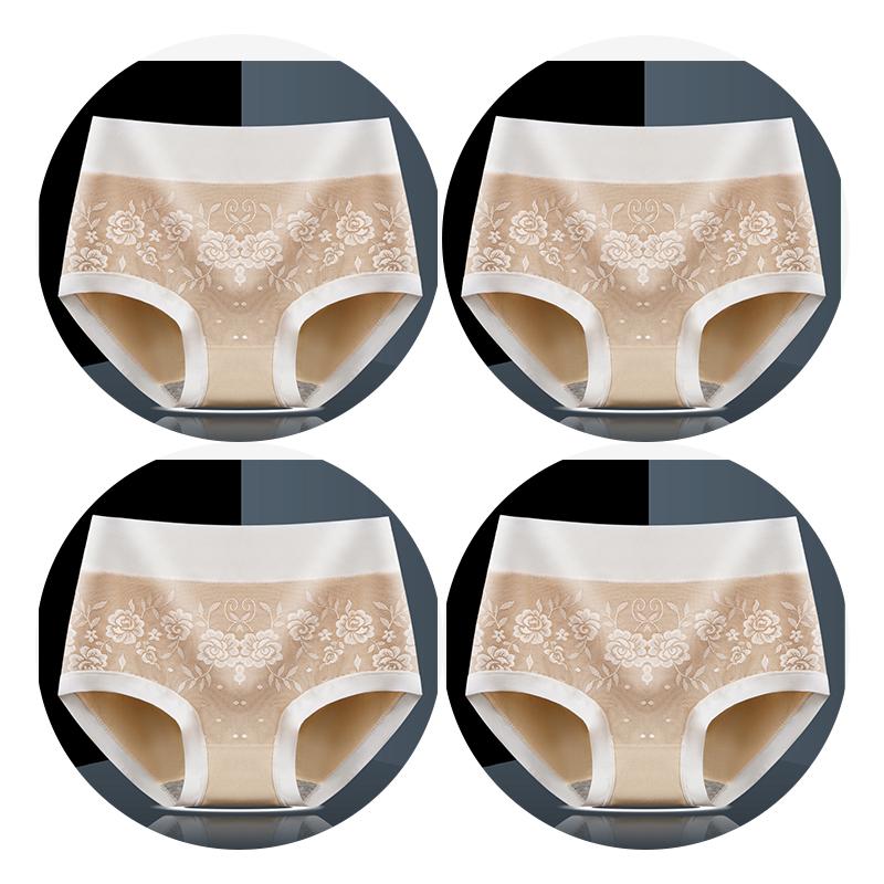 Mittlere Taille, große Größe, bequeme Damenunterwäsche, atmungsaktiv, antibakteriell, reine Baumwolle, sexy Spitzen-Slip für Frauen