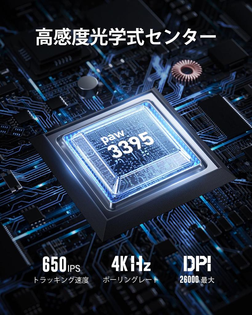 GravaStar Mercury M1 Pro Gaming 4K Polling 26000 Low High 200 Hours of Continuous RGB Lightweight Magnesium Professional Gaming Gray Dot Design Award