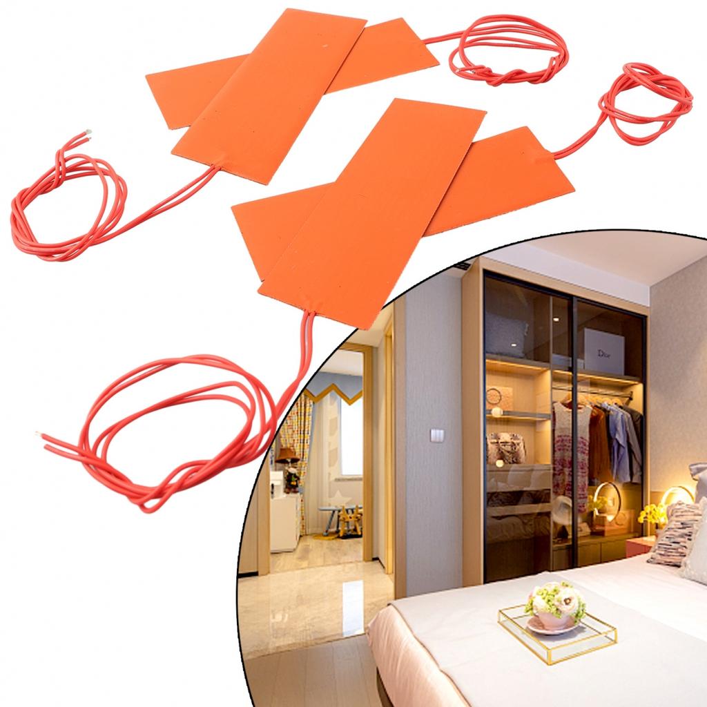 4x Rubber Heating Pad Heating Mat Heating Blanket for Industrial Plants 20W 12V