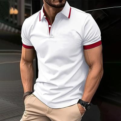 Men Summer Fashion Short Sleeve Pure Color Polo Shirt , Men Sport Business Lapel Polo Shirt .