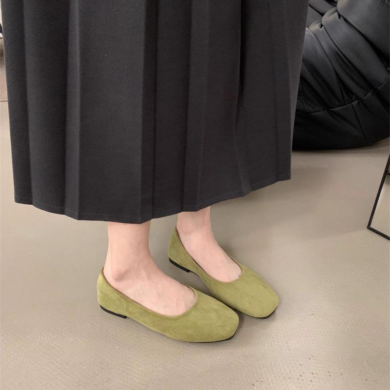 Flat single shoes women's new spring and summer shallow mouth evening shoes one pedal Mary Jane shoes ballet style Doudou shoes